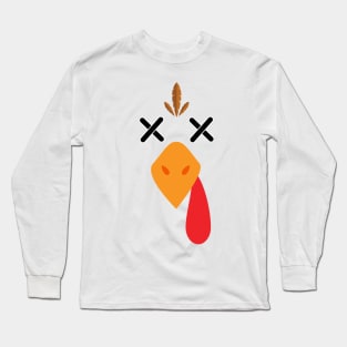 Turkey Face thanksgiving fall season Great for parties Long Sleeve T-Shirt